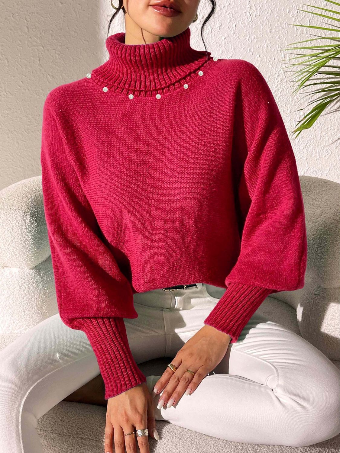 Turtleneck Long Sleeve Sweater-TOPS / DRESSES-[Adult]-[Female]-2022 Online Blue Zone Planet