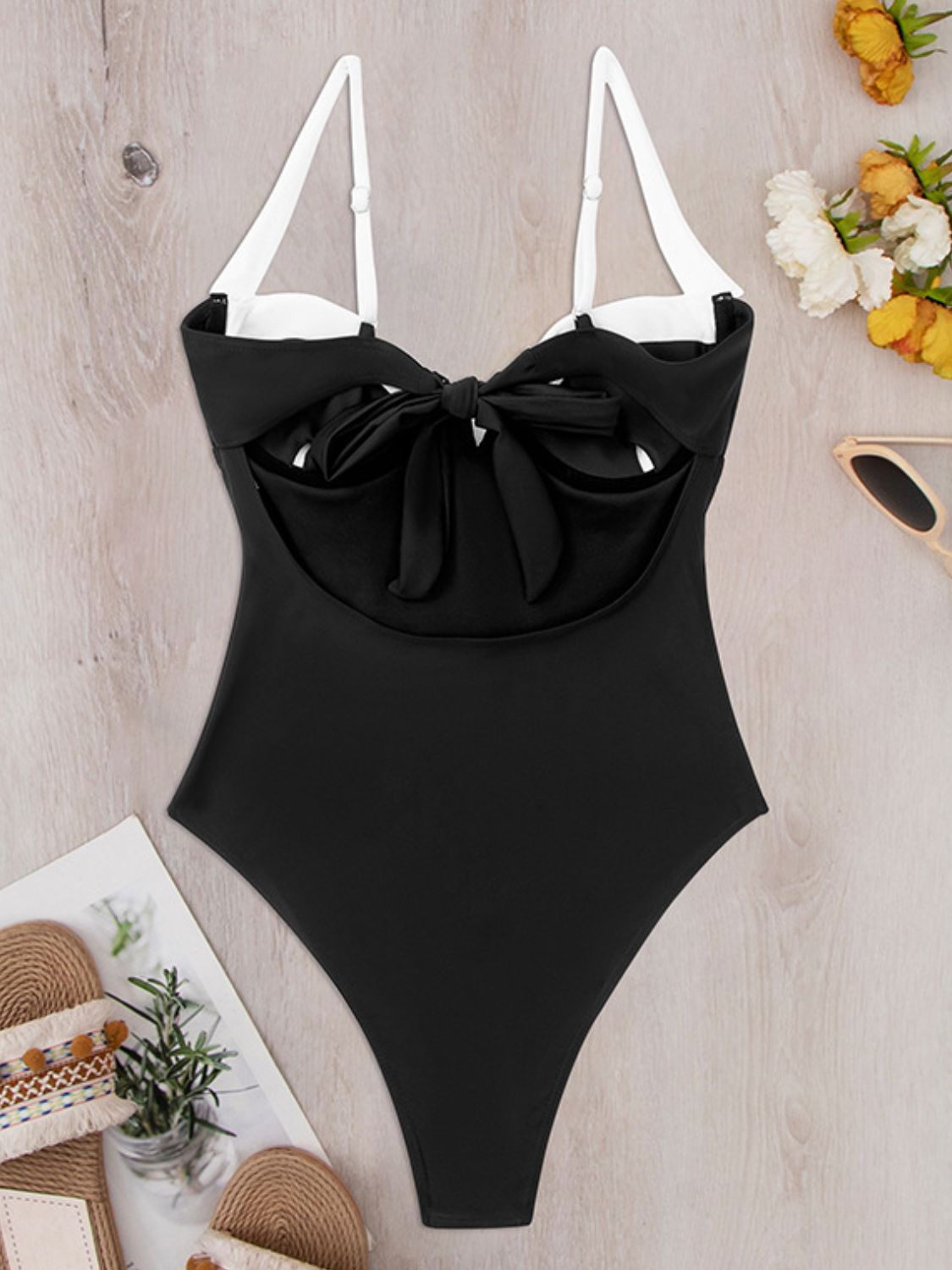 Tied Adjustable Strap One-Piece Swimwear-TOPS / DRESSES-[Adult]-[Female]-2022 Online Blue Zone Planet