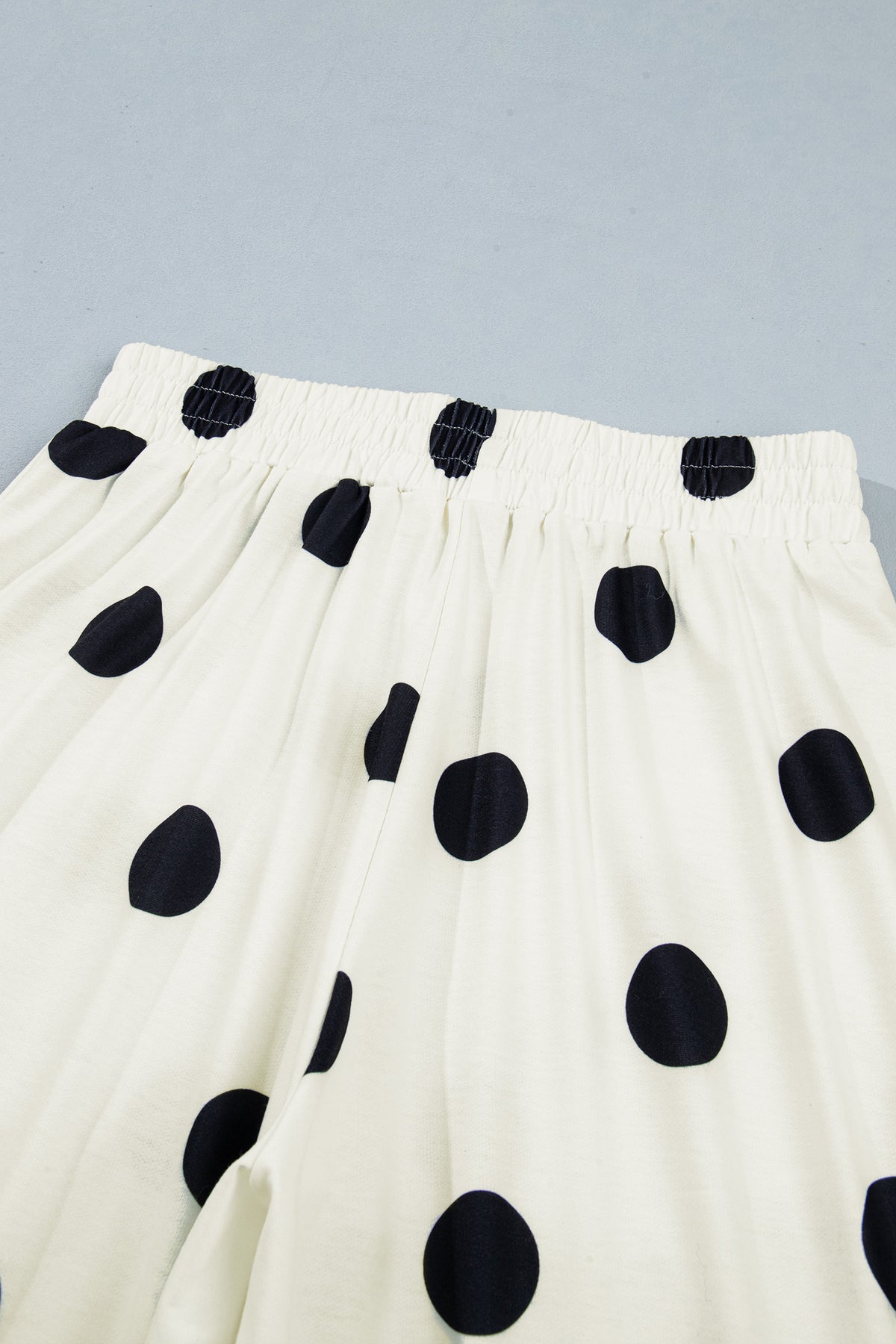 Brown Polka Dot Wide Leg Elastic Waist Casual Pants-Bottoms/Pants & Culotte-[Adult]-[Female]-2022 Online Blue Zone Planet