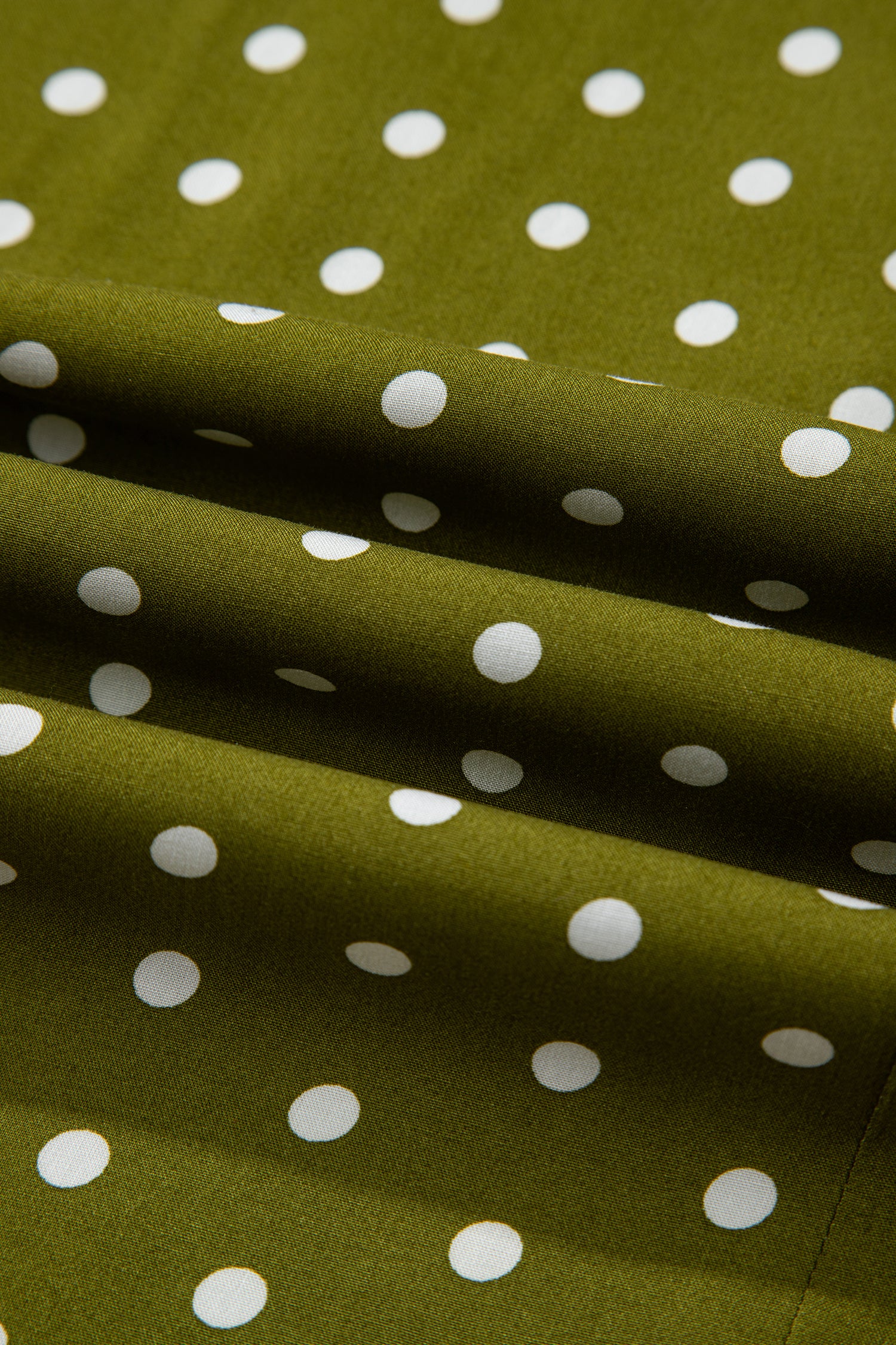 Green Polka Dot Print Lacy Neckline Smocked High Waist Maxi Dress-TOPS / DRESSES-[Adult]-[Female]-2022 Online Blue Zone Planet