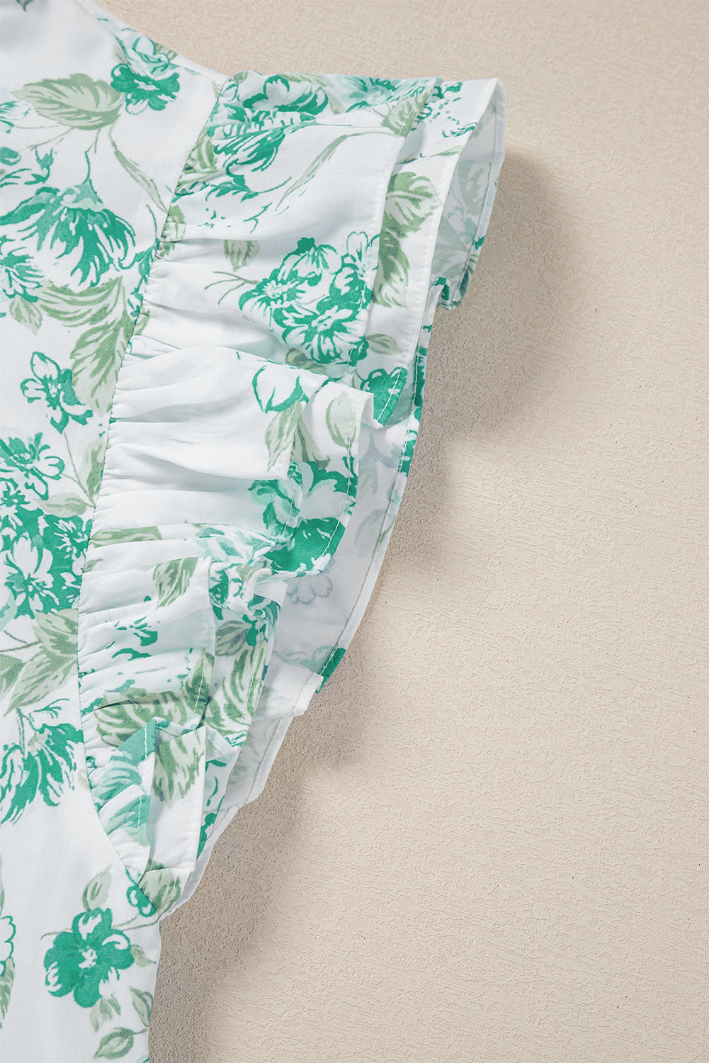 Pink Floral Print Ruffle Sleeve Frilly Button Up Shirt