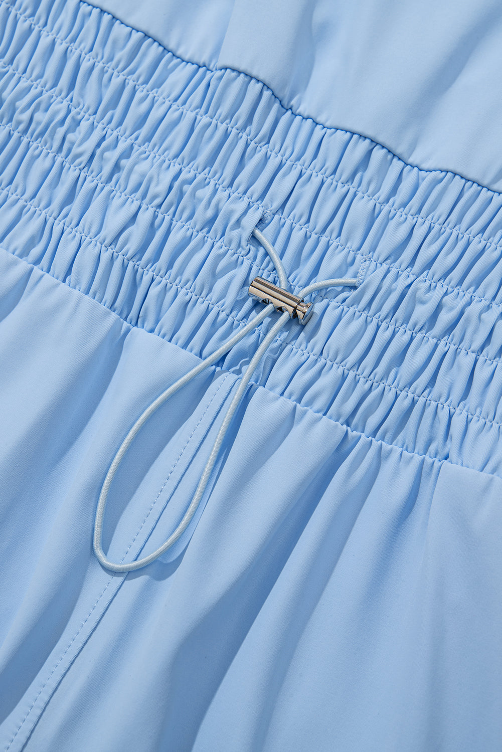 Myosotis Plain Sleeveless Loop Drawstring Cinched Waist Romper-Bottoms/Jumpsuits & Rompers-[Adult]-[Female]-2022 Online Blue Zone Planet