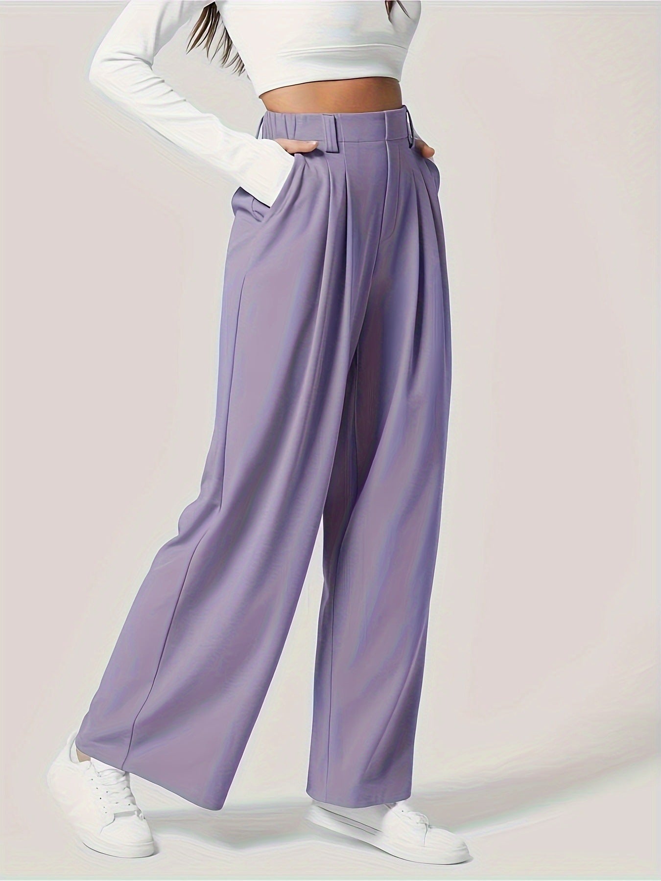 Blue Zone Planet | Wide Leg Pants with Pockets-BOTTOMS SIZES SMALL MEDIUM LARGE-[Adult]-[Female]-2022 Online Blue Zone Planet