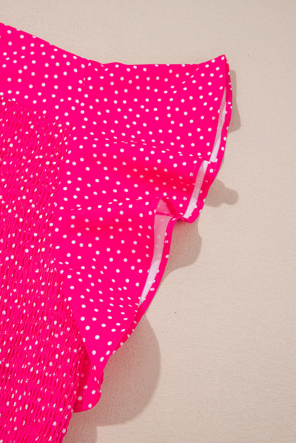 Rose Polka Dot Print Ruffled Smocked High Waist Plus Midi Dress-TOPS / DRESSES-[Adult]-[Female]-2022 Online Blue Zone Planet