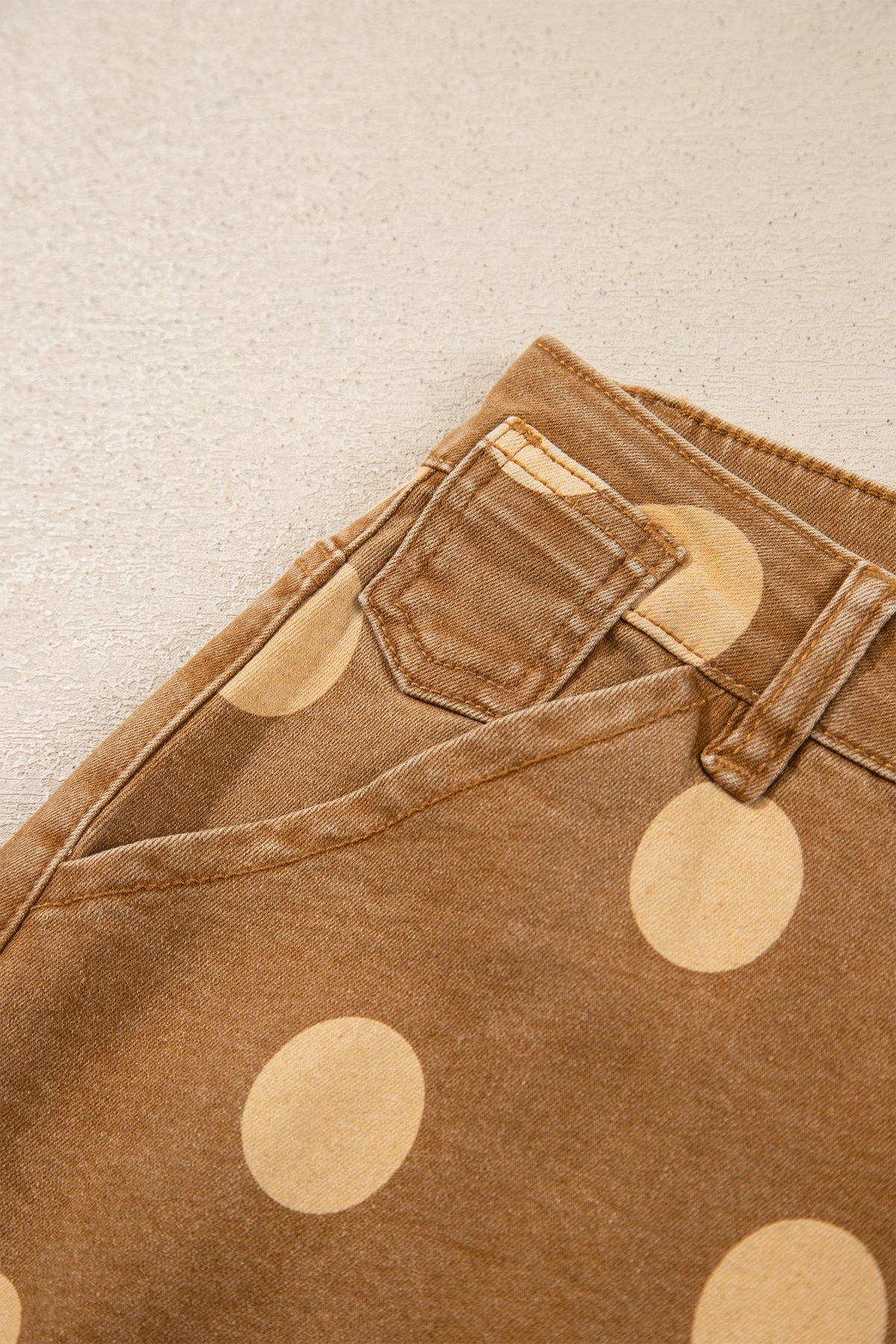 Sky Blue Polka Dot Ankle-Length Metal Button Casual Jeans-Bottoms/Jeans-[Adult]-[Female]-2022 Online Blue Zone Planet
