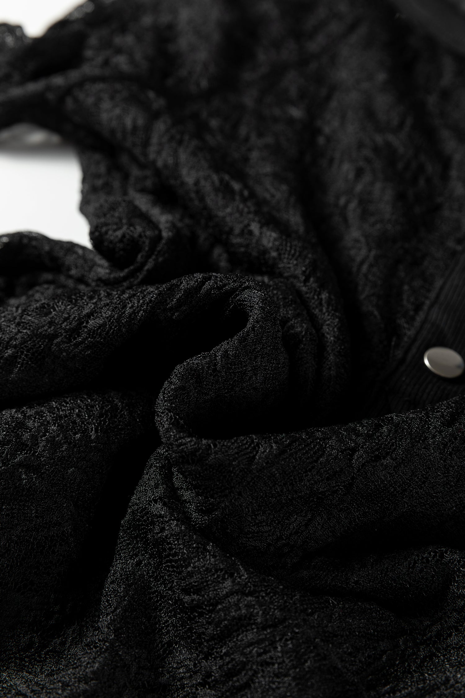 Black Sheer Lace Long Sleeve Slim Henley Top-Tops/Long Sleeve Tops-[Adult]-[Female]-2022 Online Blue Zone Planet