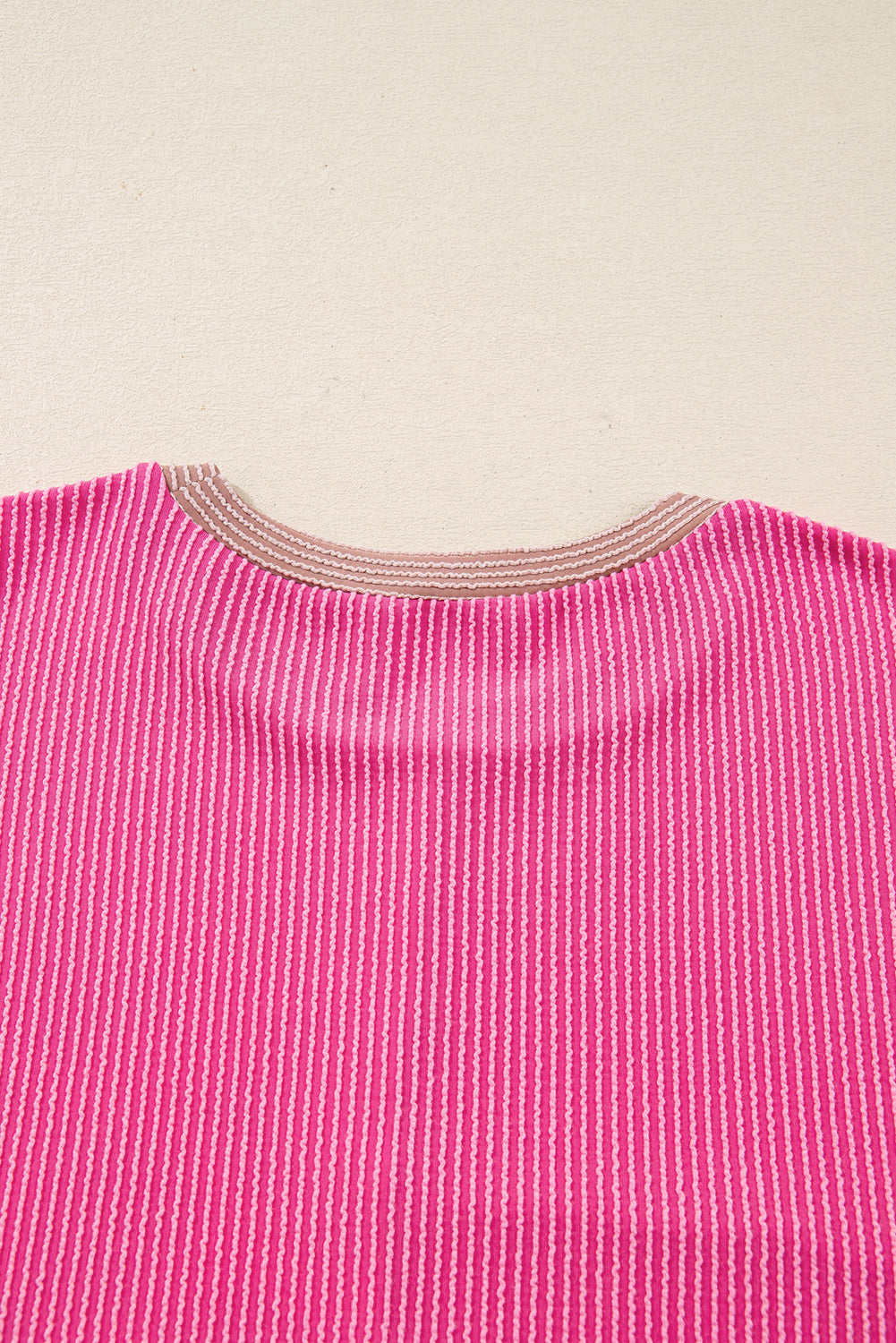 Rose Red Plus Size Twisted Ribbed Color Block Leopard Patchwork Long Sleeve Top-Plus Size/Plus Size Tops-[Adult]-[Female]-2022 Online Blue Zone Planet