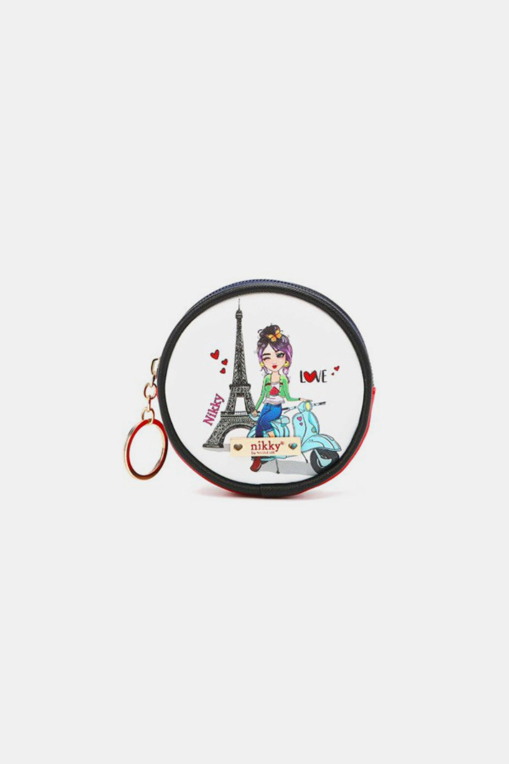 Nicole Lee USA Keychain Round Coin Purse-PILL CASES-[Adult]-[Female]-Scooter Sophie-One Size-2022 Online Blue Zone Planet