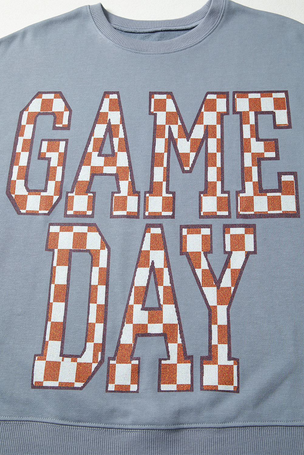 Sleet Game Day Checkered Letter Graphic Oversize Sweatshirt-Tops/Sweatshirts & Hoodies-[Adult]-[Female]-2022 Online Blue Zone Planet