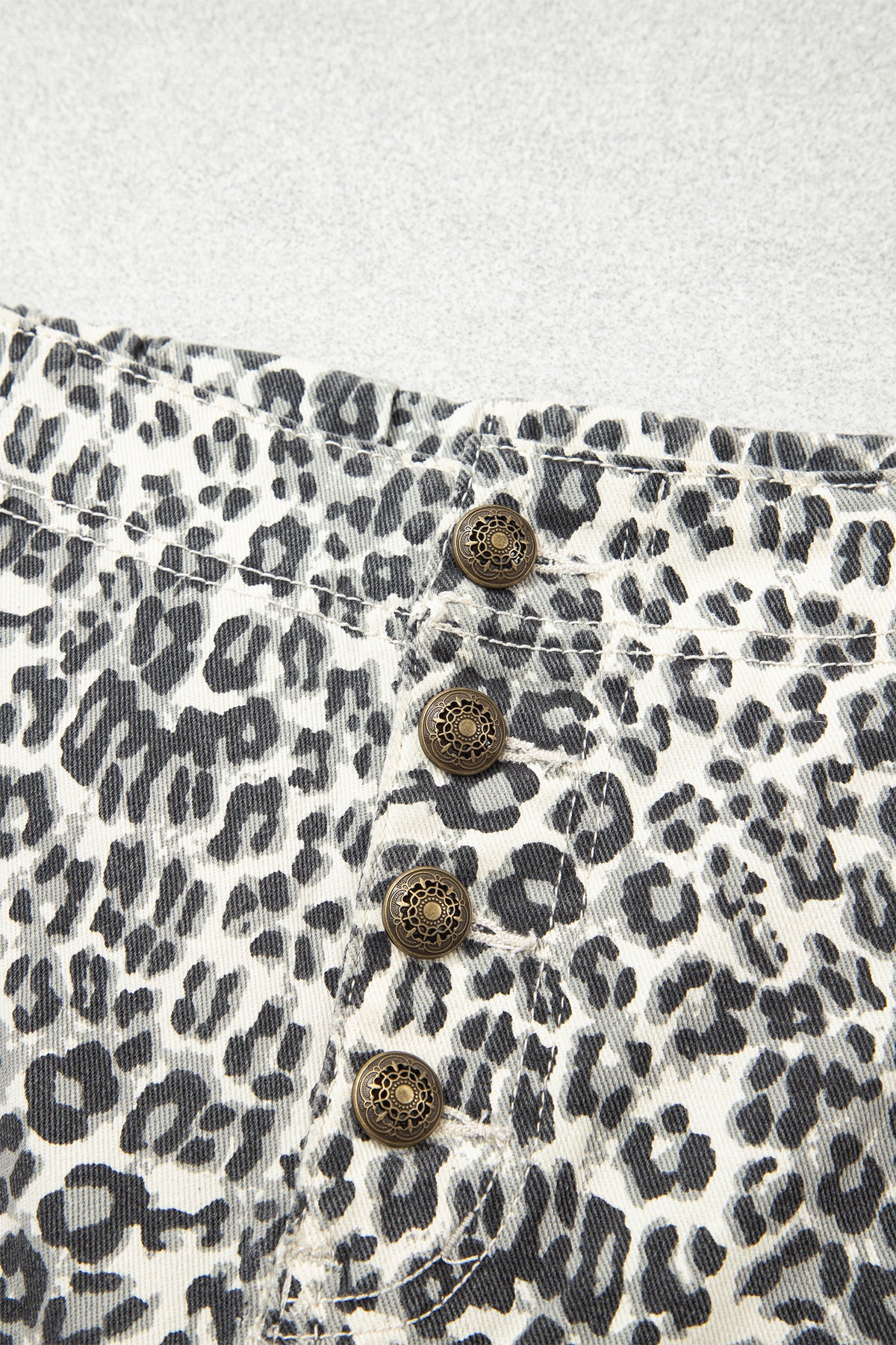 Brown Leopard Print Rainbow Striped Detail Buttoned Loose Jogger Jeans-Bottoms/Jeans-[Adult]-[Female]-2022 Online Blue Zone Planet