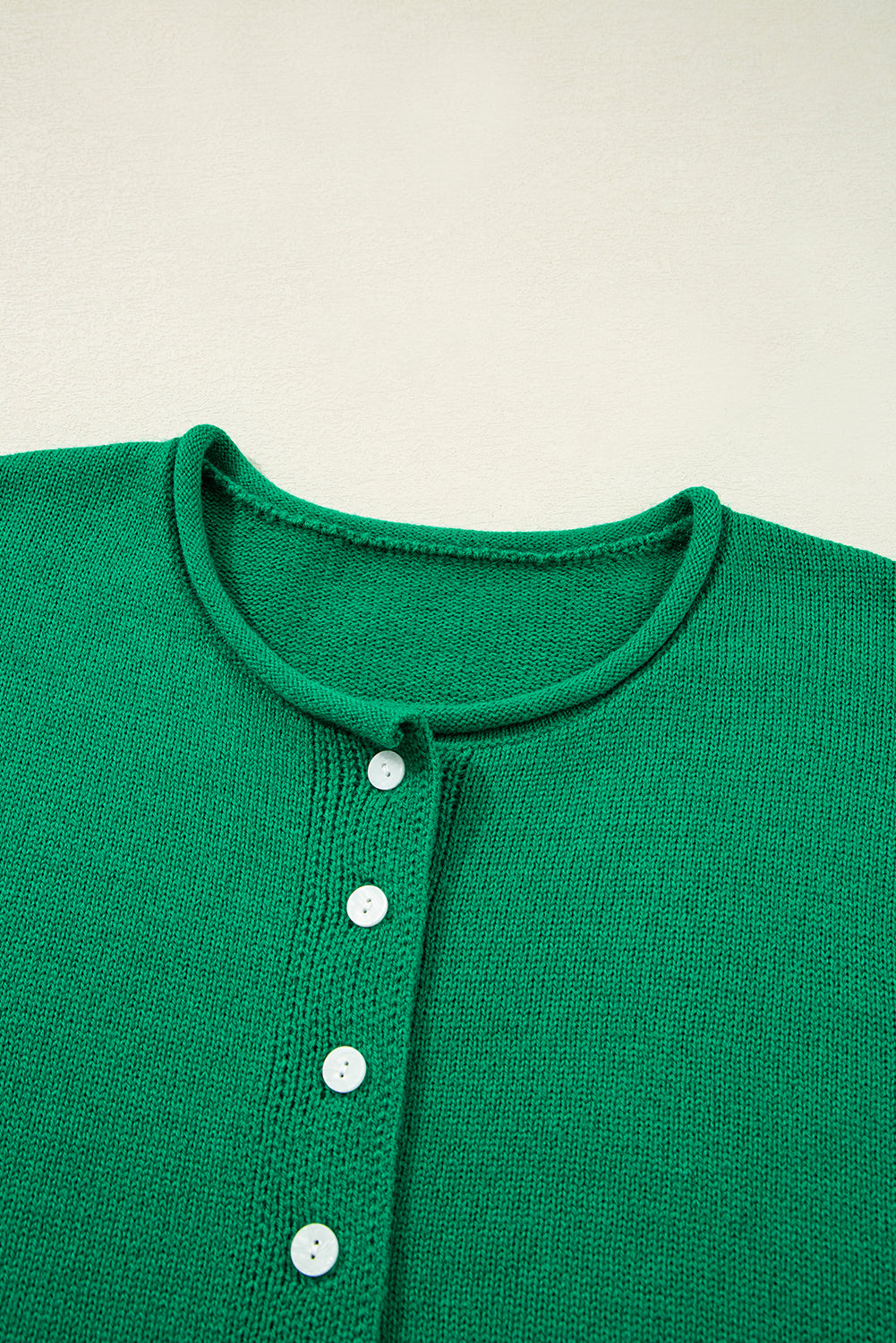 Bright Green Solid Color Knit Button Drop Shoulder Sweater Cardigan-TOPS / DRESSES-[Adult]-[Female]-2022 Online Blue Zone Planet