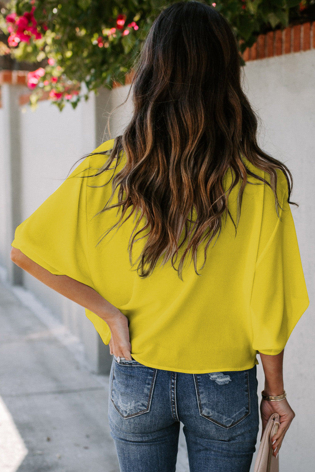 Golden Glow Women's Casual Summer Sleeve Wrap V Neck Draped Blouses-Tops/Blouses & Shirts-[Adult]-[Female]-2022 Online Blue Zone Planet