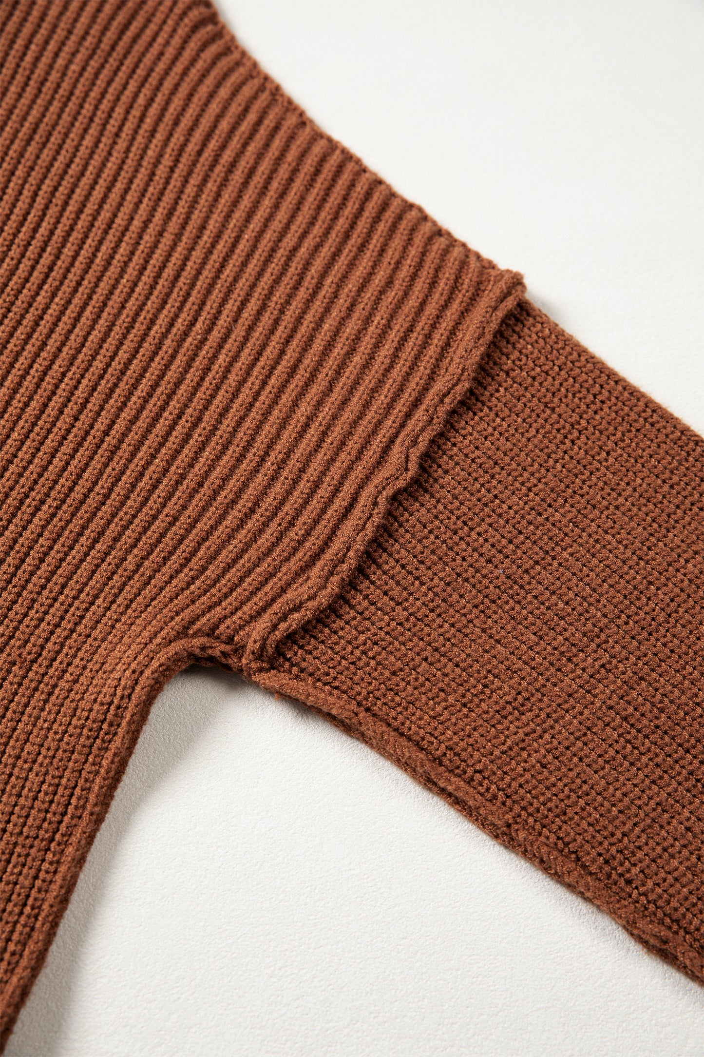 Chestnut Solid Color Mock Neck Oversized Tunic Sweater-TOPS / DRESSES-[Adult]-[Female]-2022 Online Blue Zone Planet