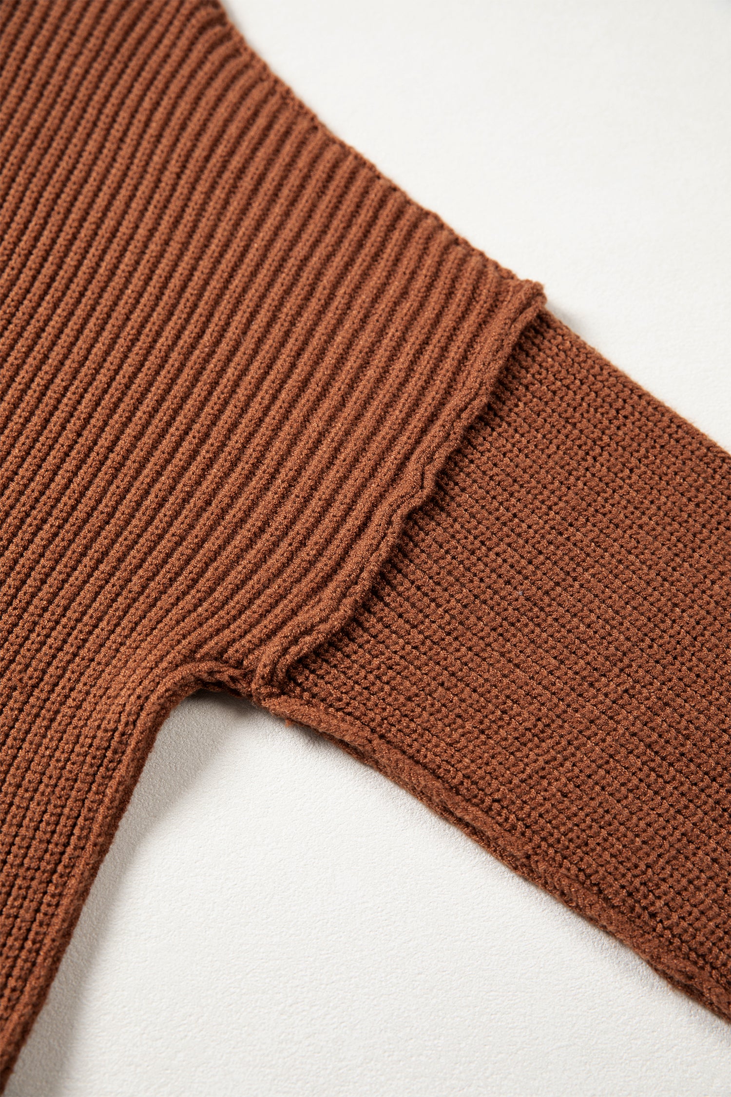 Chestnut Solid Color Mock Neck Oversized Tunic Sweater-TOPS / DRESSES-[Adult]-[Female]-2022 Online Blue Zone Planet
