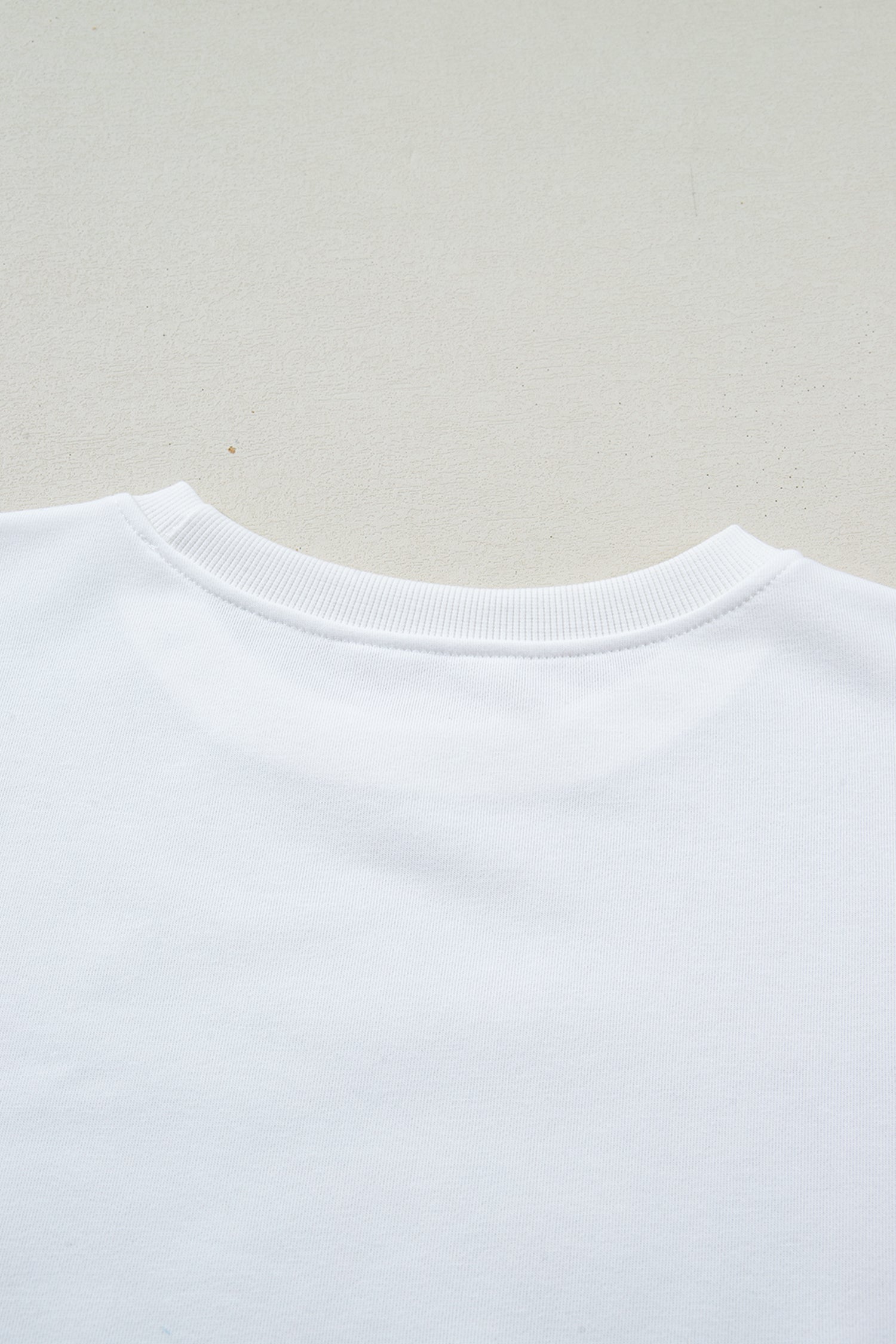 White Solid Color Dropped Shoulder Long Sleeve Top-Tops/Long Sleeve Tops-[Adult]-[Female]-2022 Online Blue Zone Planet