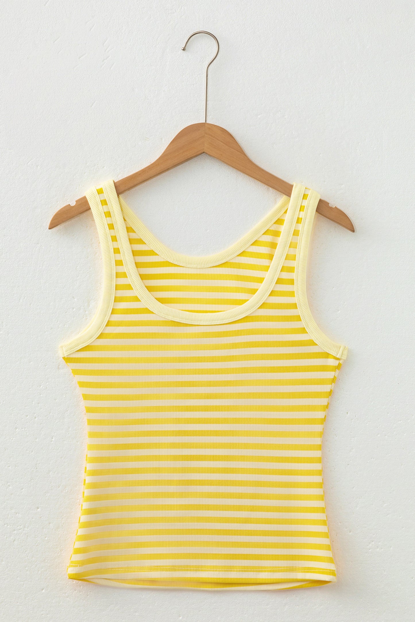 Pink Stripe Ribbed Knit Slim Tank Top-Tops/Tank Tops-[Adult]-[Female]-2022 Online Blue Zone Planet