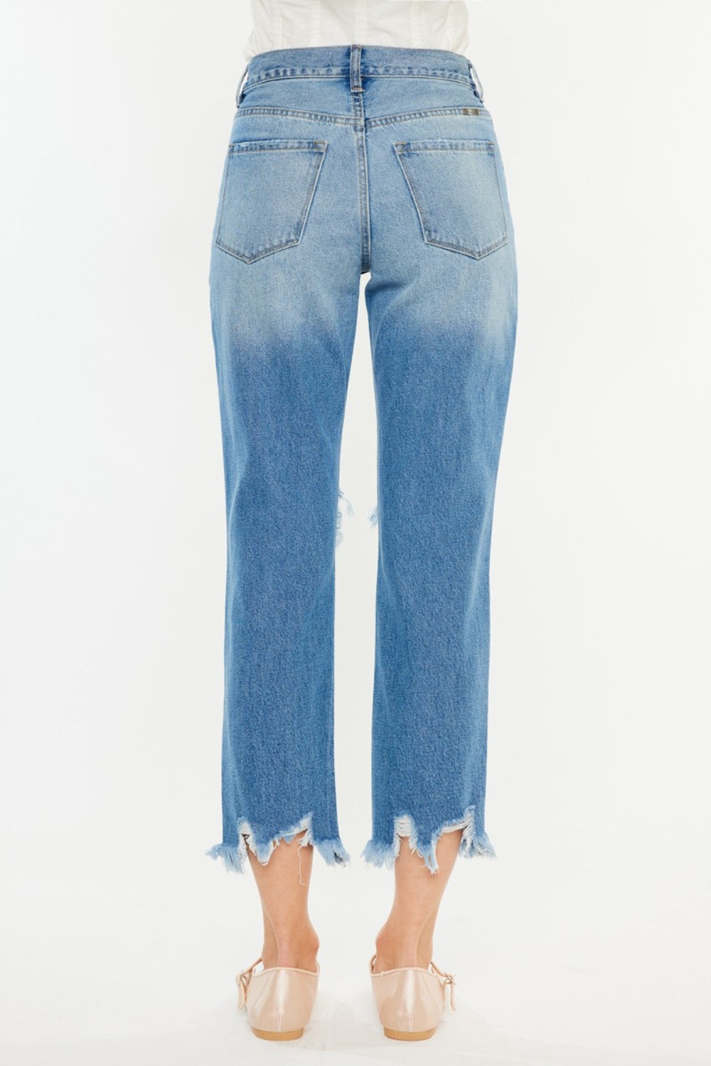 Blue Zone Planet | Kancan Distressed Frayed Hem Cropped Jeans-TOPS / DRESSES-[Adult]-[Female]-2022 Online Blue Zone Planet