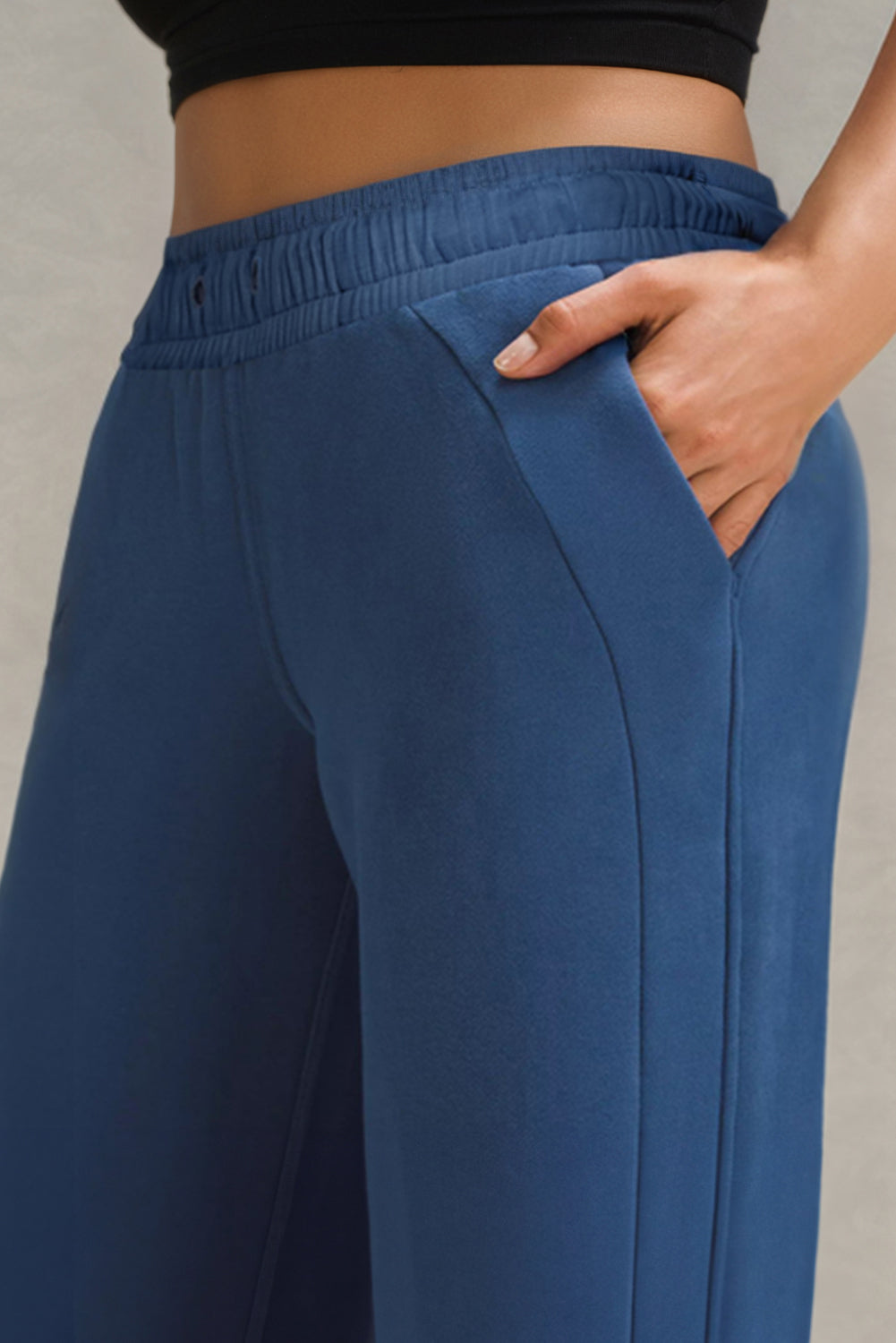 Drawstring Wide Leg Active Pants-BOTTOMS SIZES SMALL MEDIUM LARGE-[Adult]-[Female]-2022 Online Blue Zone Planet