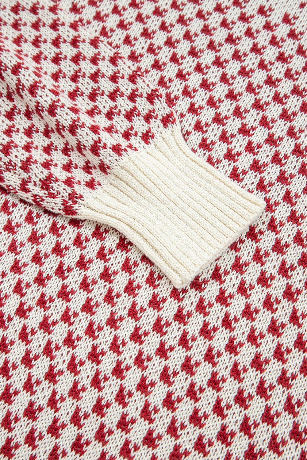 Red Contrast Color Pattern Lantern Sleeve Sweater-TOPS / DRESSES-[Adult]-[Female]-2022 Online Blue Zone Planet