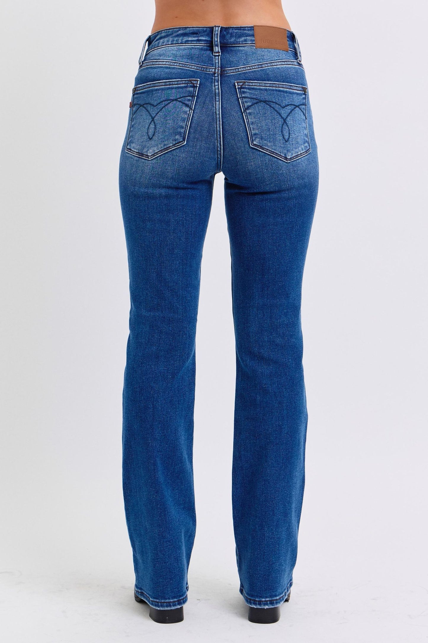 Blue Zone Planet | Judy Blue Full Size Run Mid-Rise Bootcut Jeans with Thermal Lining-BOTTOMS SIZES SMALL MEDIUM LARGE-[Adult]-[Female]-2022 Online Blue Zone Planet