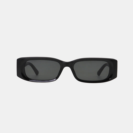 Polycarbonate Frame Rectangle Sunglasses-SUN GLASSES-[Adult]-[Female]-Black-One Size-2022 Online Blue Zone Planet