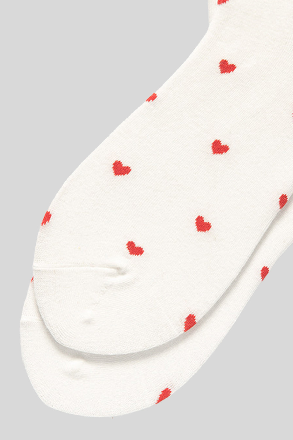 White Valentines Heart Pattern Crew Socks-Accessories/Socks-[Adult]-[Female]-2022 Online Blue Zone Planet