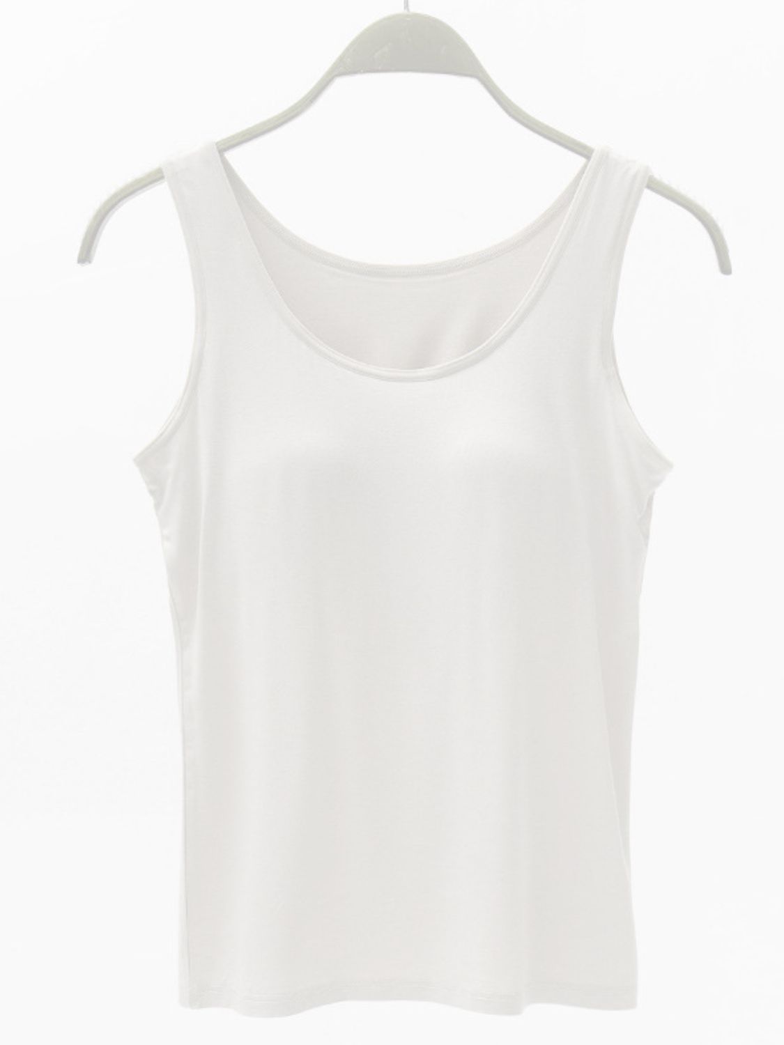 Blue Zone Planet | Full Size Wide Strap Modal Tank with Bra-TOPS / DRESSES-[Adult]-[Female]-White-S-2022 Online Blue Zone Planet