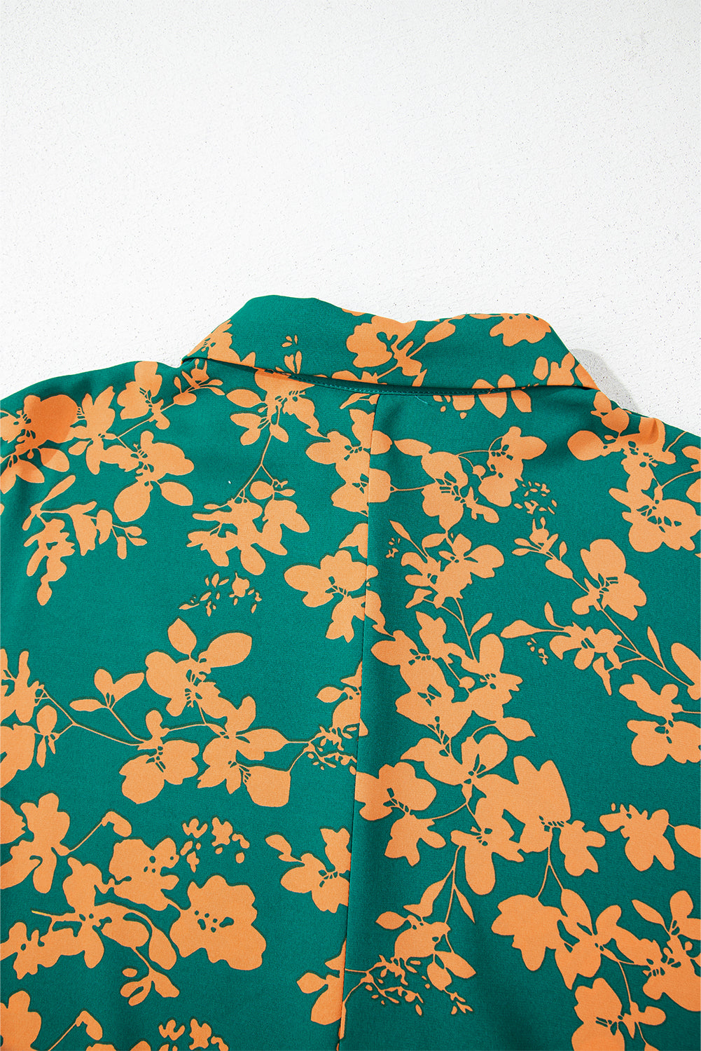 Blue Zone Planet | Green Floral Print Drawstring Tunic Flowy Short Dress-TOPS / DRESSES-[Adult]-[Female]-2022 Online Blue Zone Planet