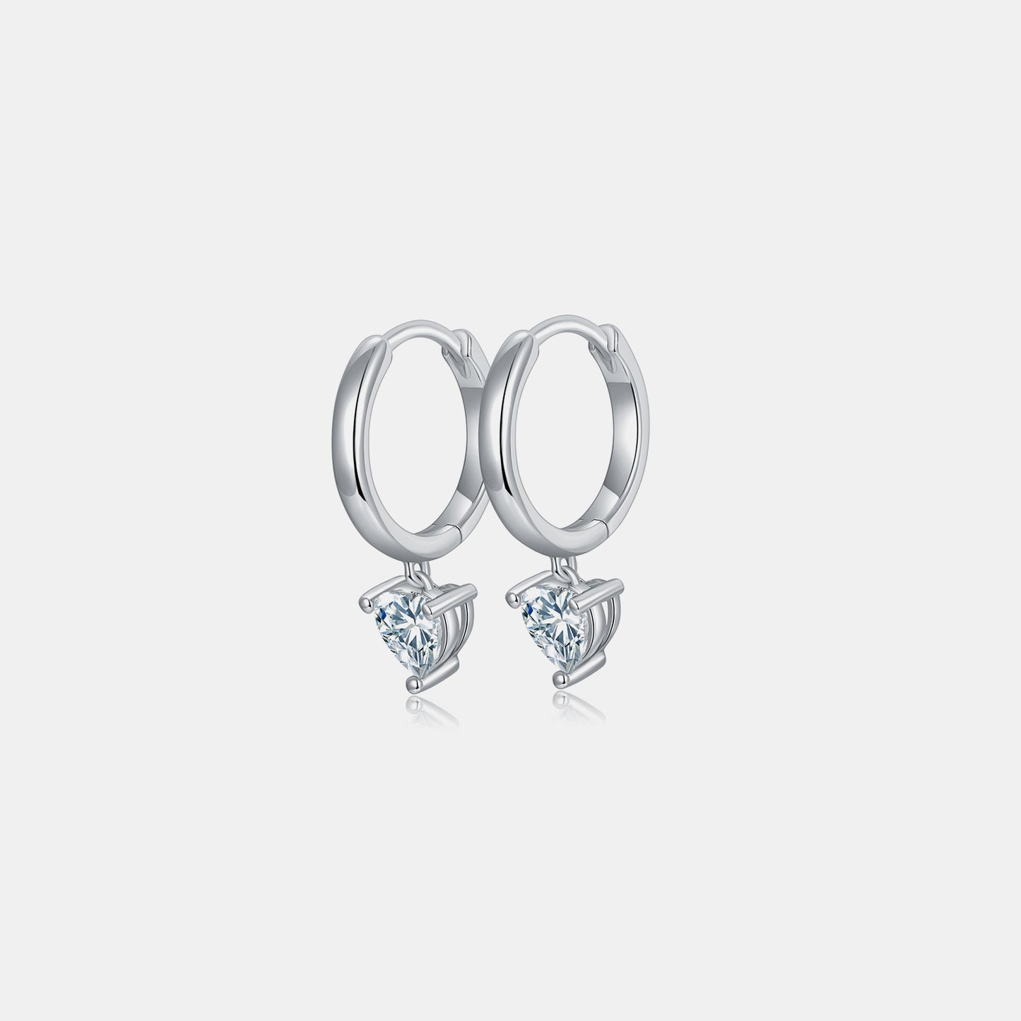 1 Carat Moissanite 925 Sterling Silver Heart Earrings-EARRINGS-[Adult]-[Female]-Silver-One Size-2022 Online Blue Zone Planet