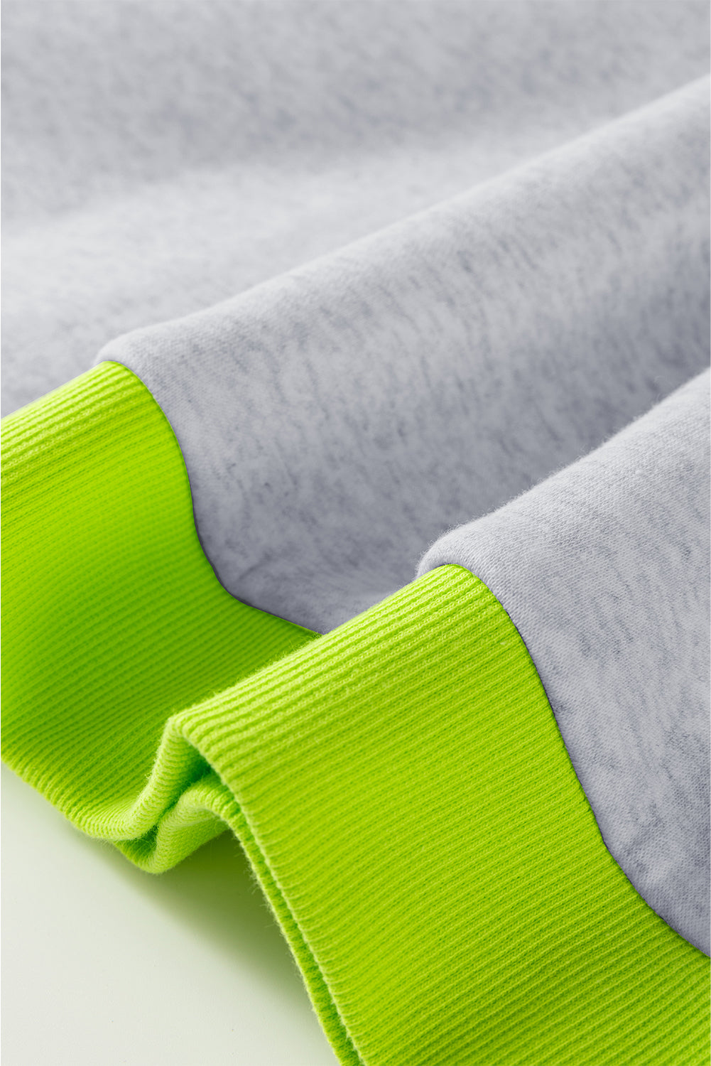Light Grey Contrast Color Banding Patchwork Puff Sleeve Loose Sweatshirt-Tops/Sweatshirts & Hoodies-[Adult]-[Female]-2022 Online Blue Zone Planet