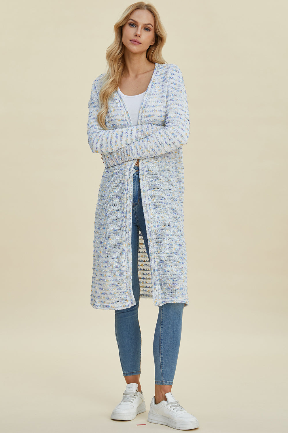 Blue Zone Planet | Double Take Full Size Open Front Longline Cardigan-TOPS / DRESSES-[Adult]-[Female]-2022 Online Blue Zone Planet