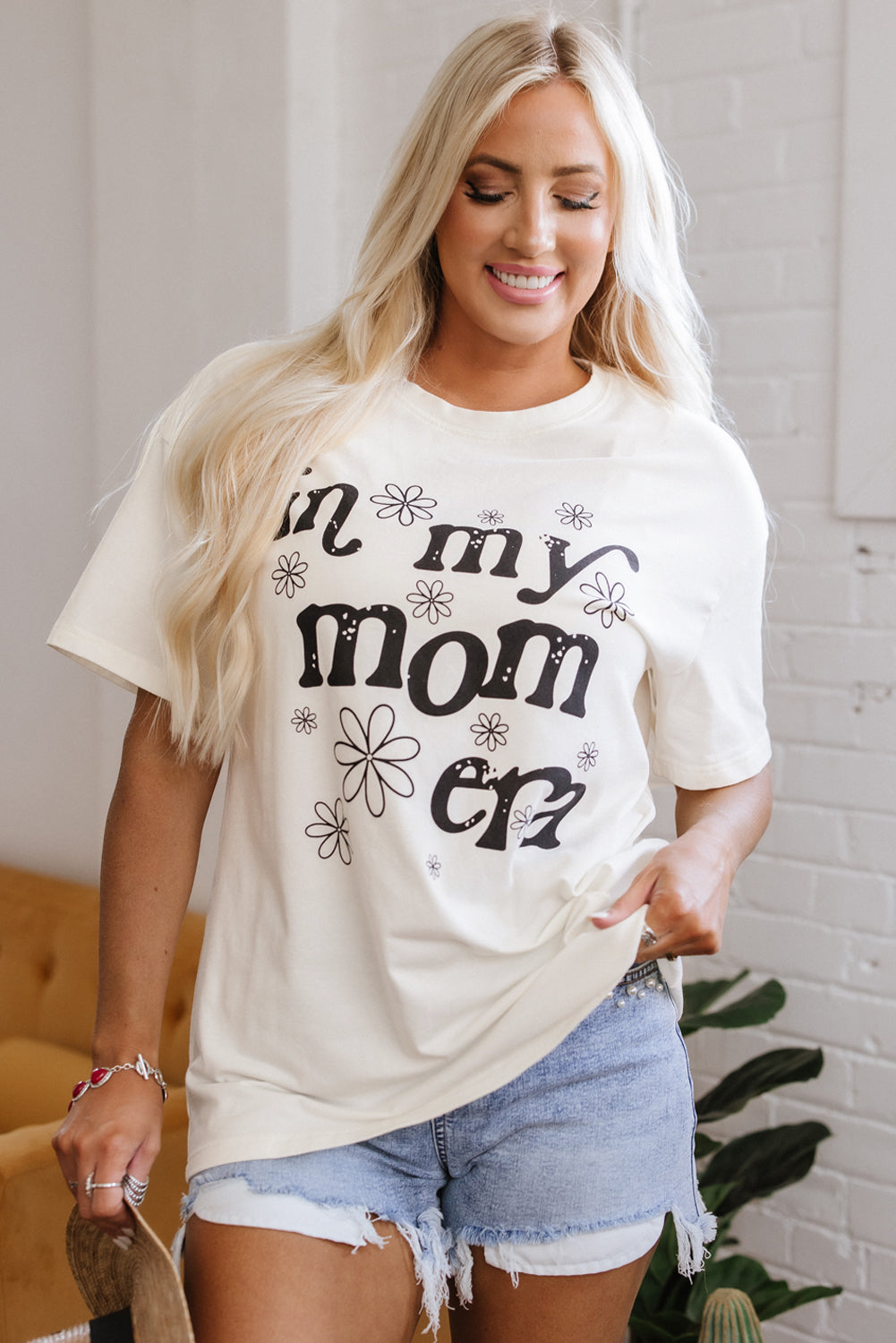 Jet Stream In My Mom Era Graphic Loose Casual Tee