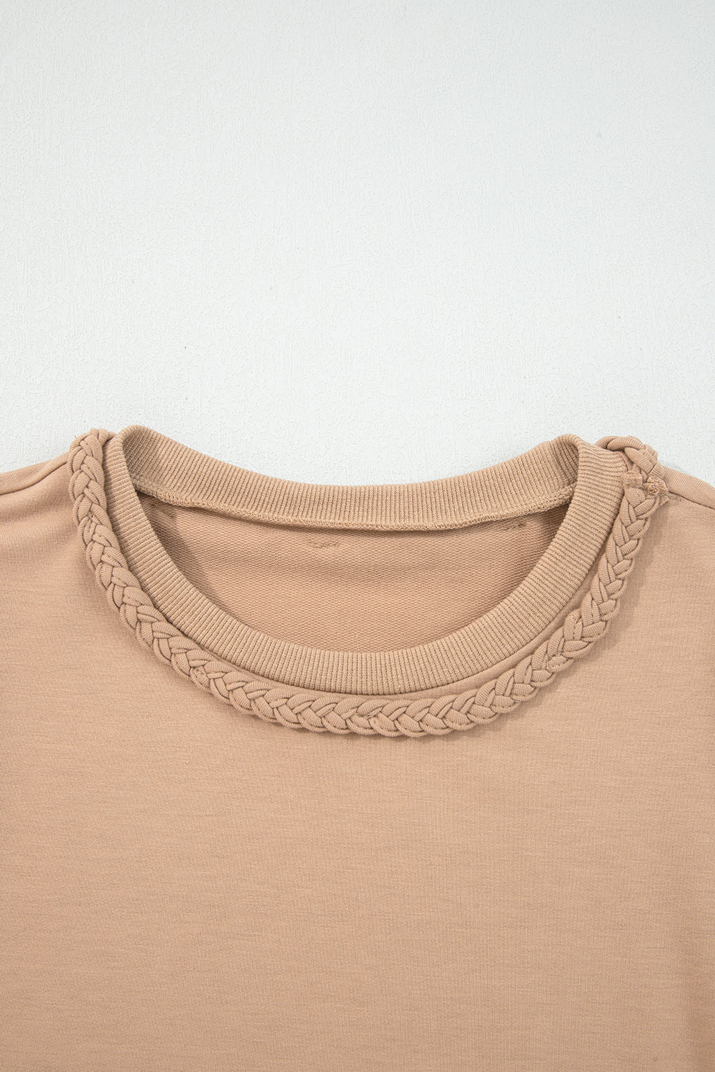 Light French Beige Braided Trim Puff Sleeve Dress-TOPS / DRESSES-[Adult]-[Female]-2022 Online Blue Zone Planet