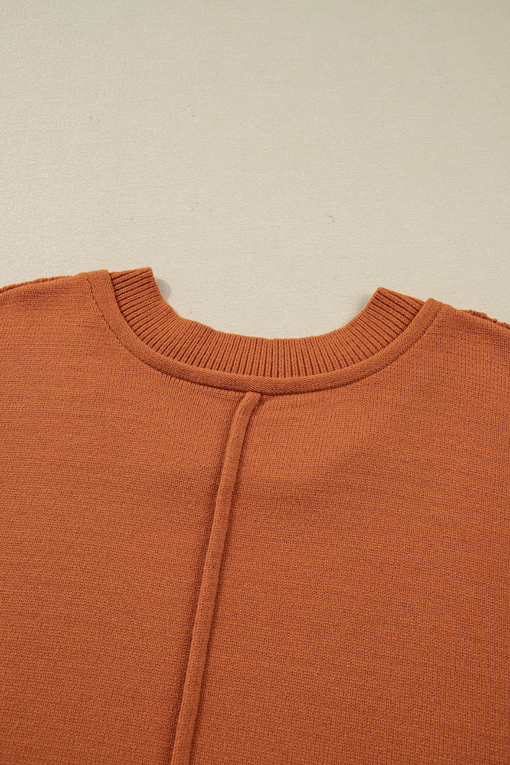 Desert Gold Colorblock Raw Edge Bubble Sleeve V Neck Sweater-Sweaters & Cardigans/Sweaters-[Adult]-[Female]-2022 Online Blue Zone Planet