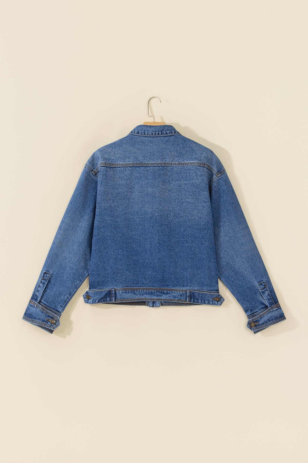 Sail Blue Vintage Wash Western Shift Denim Jacket-Outerwear/Denim jackets-[Adult]-[Female]-2022 Online Blue Zone Planet