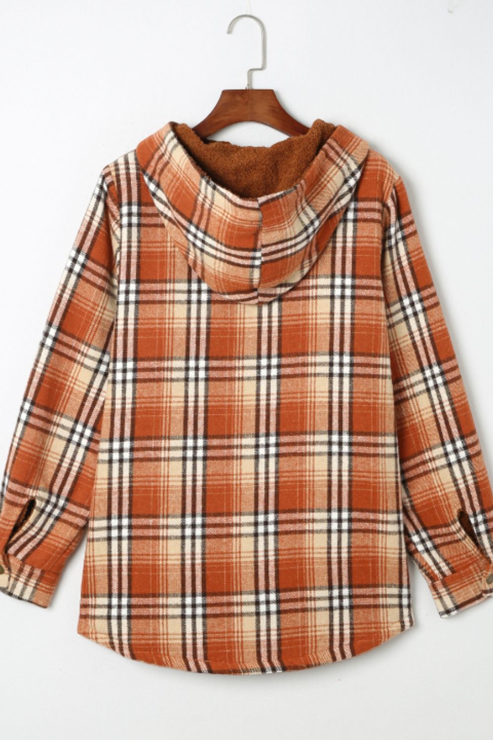 Blue Zone Planet | Plaid Button Up Long Sleeve Hooded Jacket-TOPS / DRESSES-[Adult]-[Female]-2022 Online Blue Zone Planet