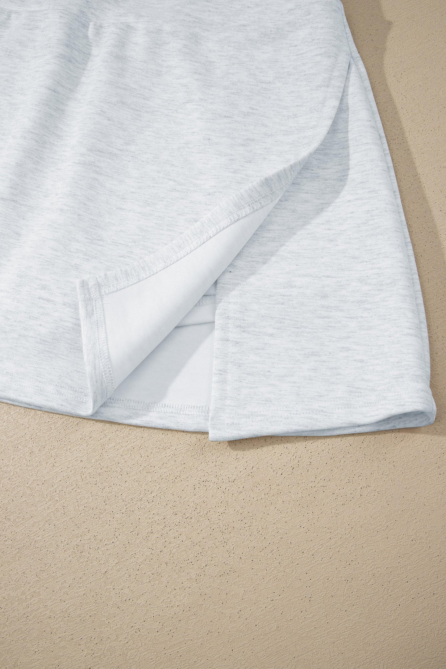 Light Grey Solid Color Sleeveless Zipper Tank and Skort Set-Two Piece Sets/Short Sets-[Adult]-[Female]-2022 Online Blue Zone Planet