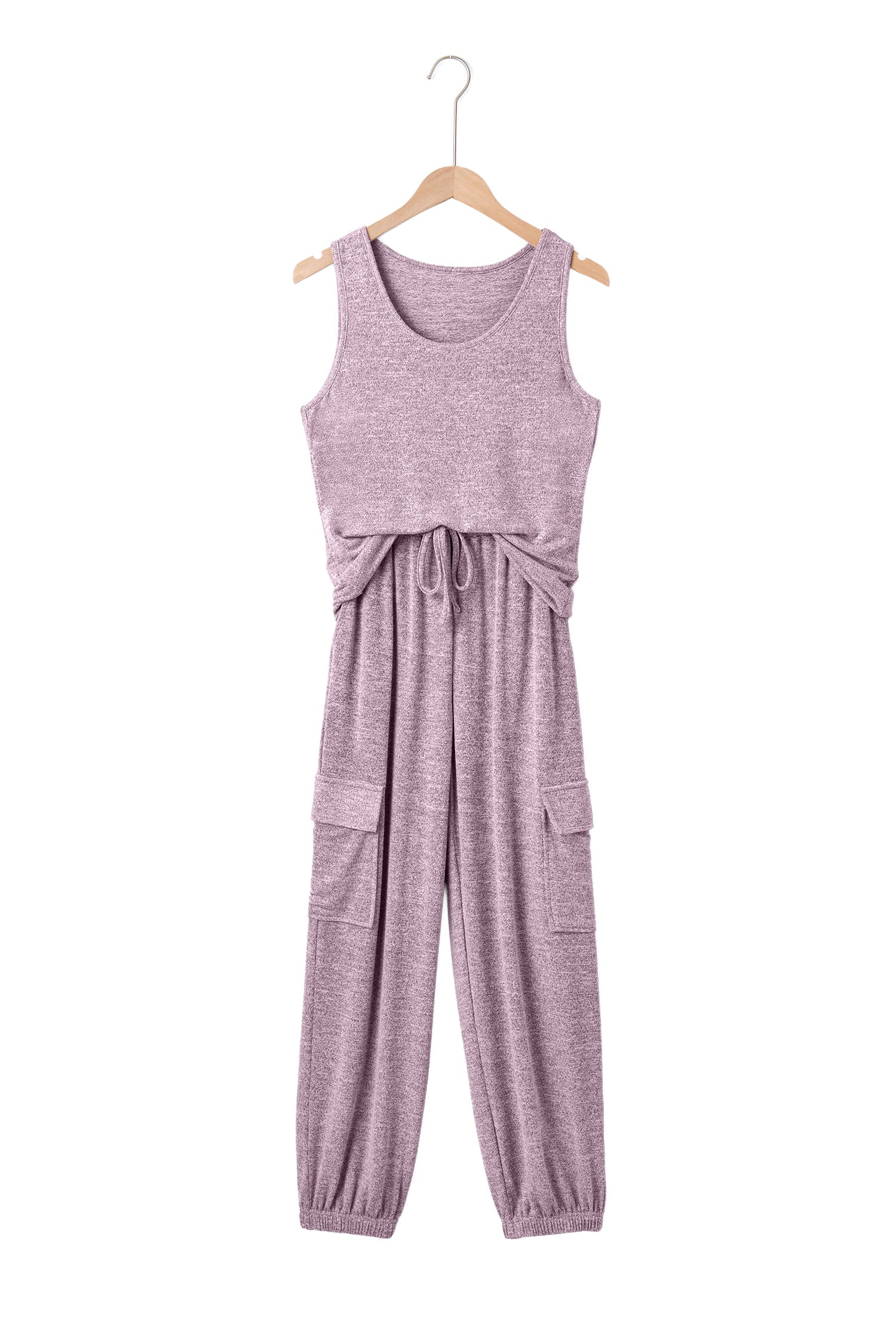Orchid Bouquet Casual Tank Top Drawstring Jogger Pants 2pcs Outfit-Two Piece Sets/Pant Sets-[Adult]-[Female]-2022 Online Blue Zone Planet