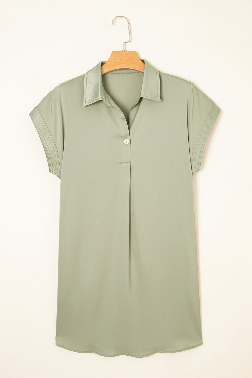 Laurel Green Buttoned Collar Shift T-Shirt Mini Dress-Dresses/Mini Dresses-[Adult]-[Female]-2022 Online Blue Zone Planet