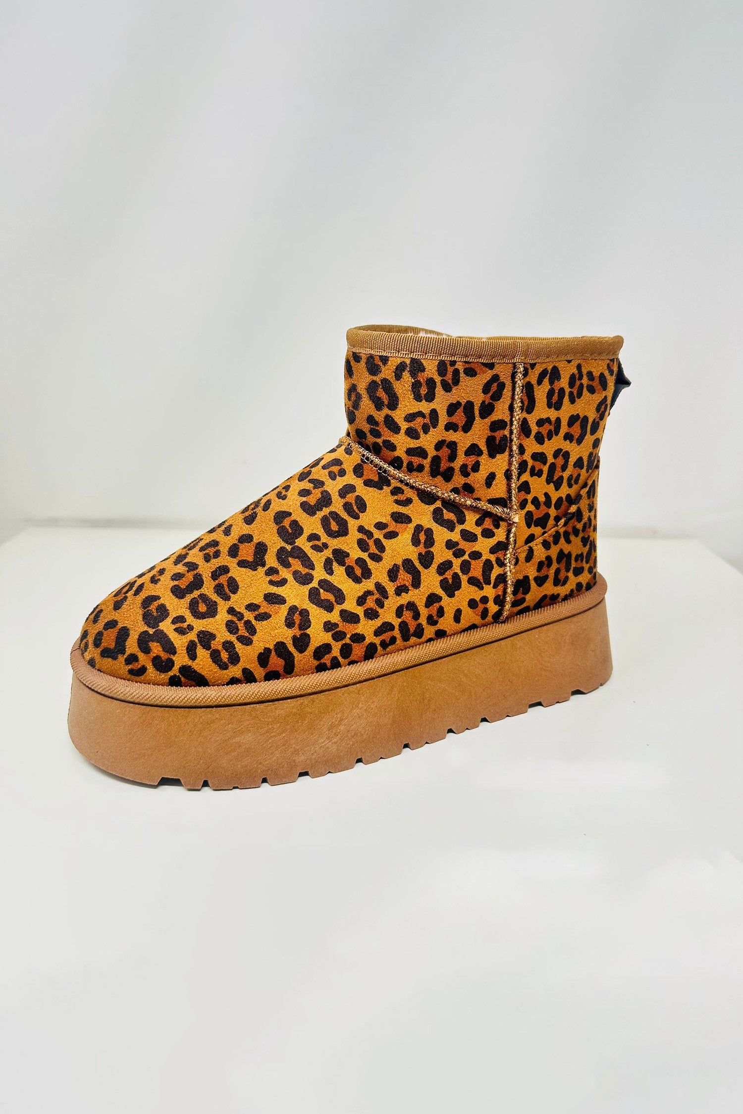 WILD DIVA Thermal Furry Leopard Platform Booties-BOOTIES-[Adult]-[Female]-2022 Online Blue Zone Planet