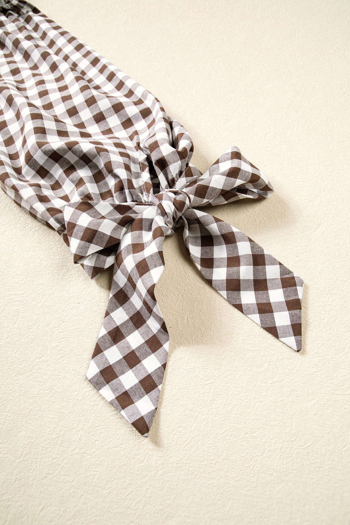 Brown Plaid Knot Half Sleeve Button Down Shirt-Tops/Blouses & Shirts-[Adult]-[Female]-2022 Online Blue Zone Planet