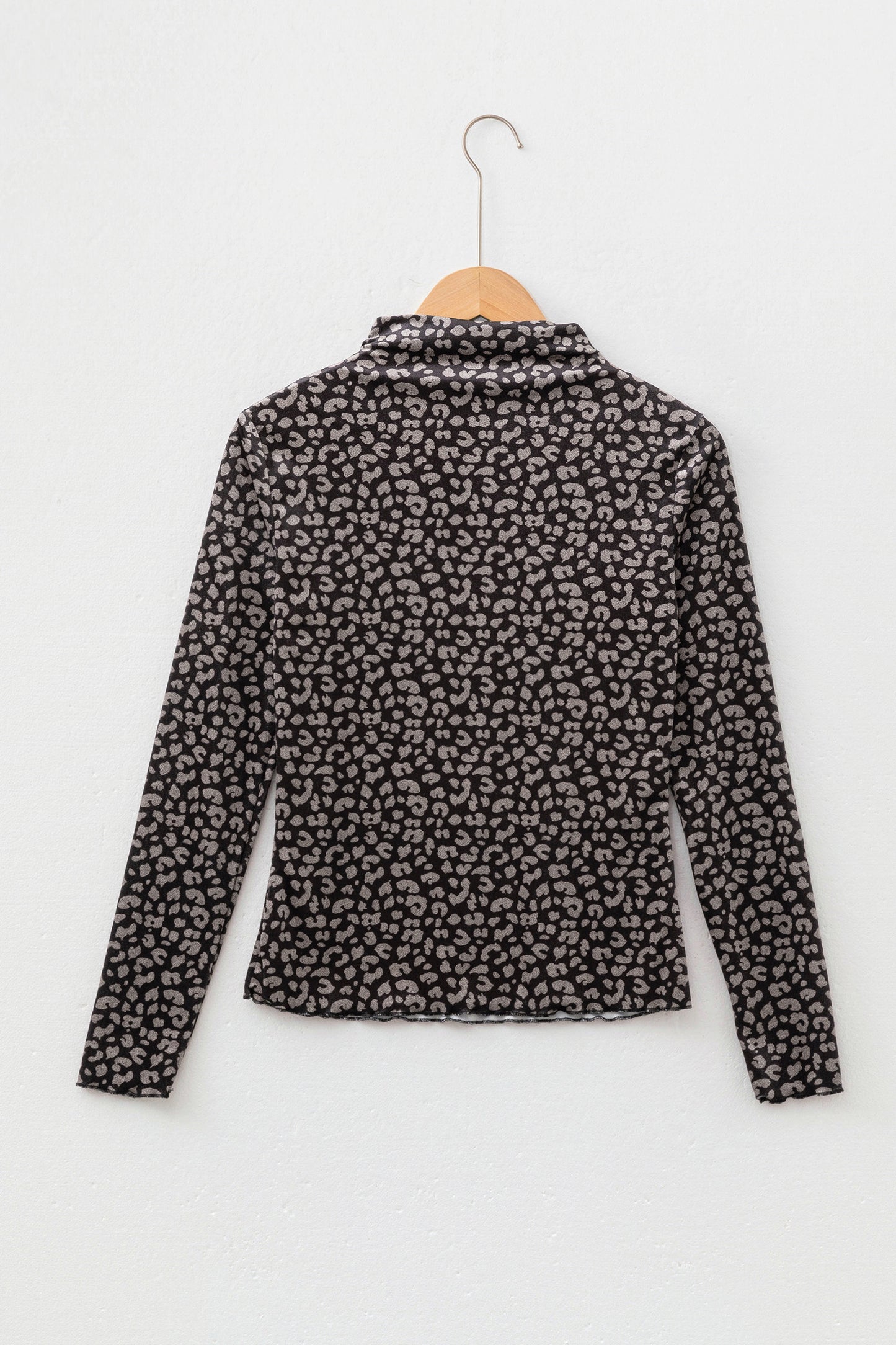 Brown Leopard Print Velvet Long Sleeve Western Style Pullover Top-Tops/Long Sleeve Tops-[Adult]-[Female]-2022 Online Blue Zone Planet