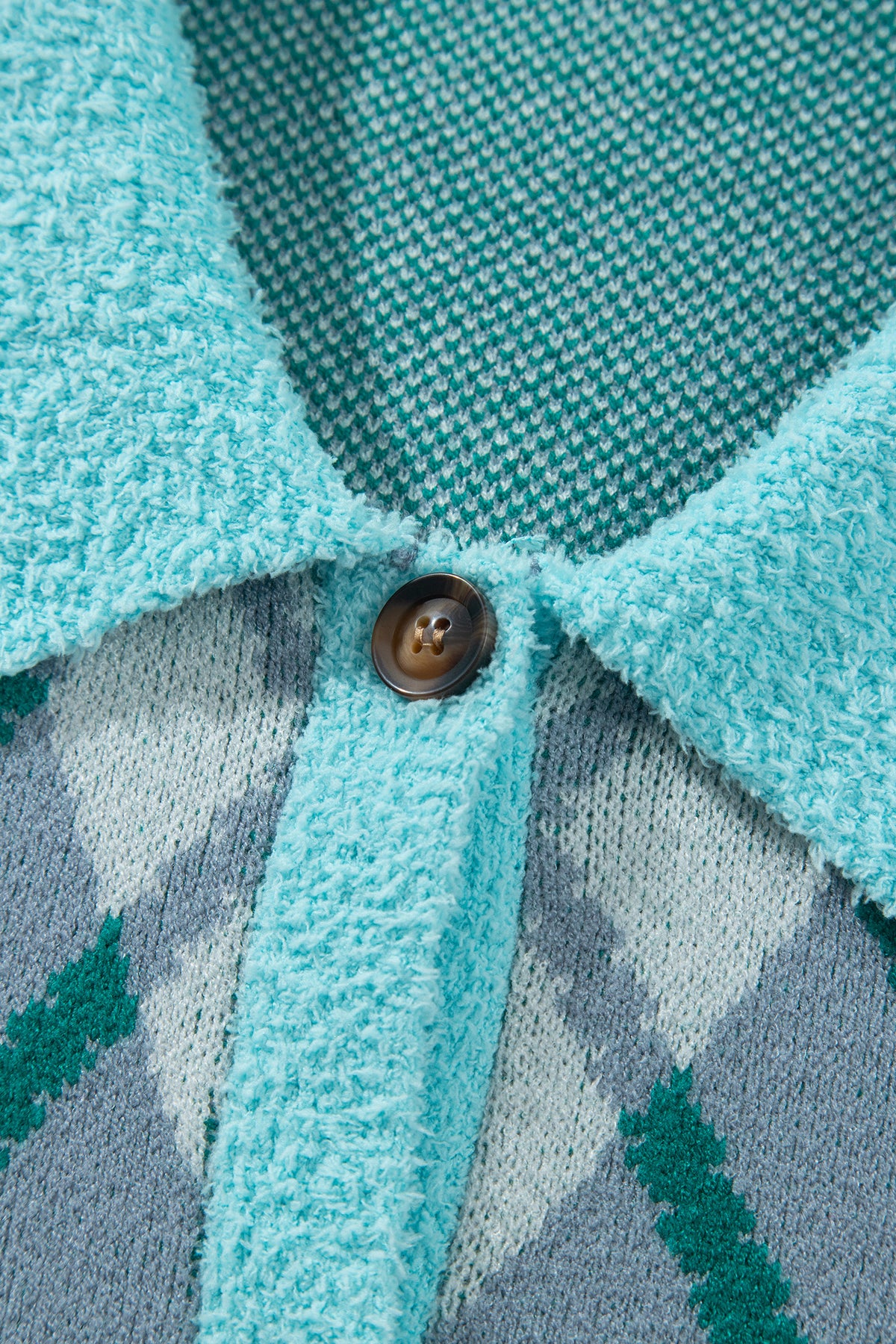 Green Plaid V Neck Long Sleeve Shift Cardigan Sweater-TOPS / DRESSES-[Adult]-[Female]-2022 Online Blue Zone Planet