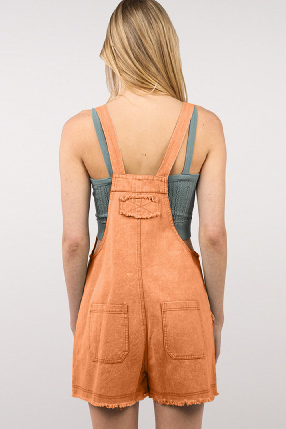 VERY J Washed Frayed Hem Denim Overall-TOPS / DRESSES-[Adult]-[Female]-2022 Online Blue Zone Planet