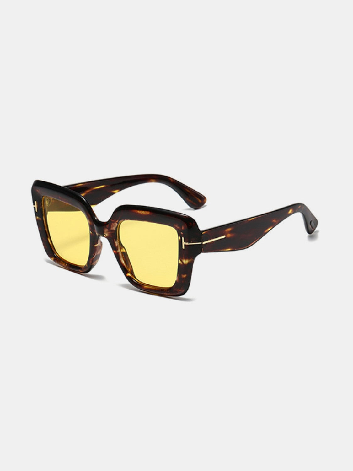 Polycarbonate Frame Square Sunglasses-SUN GLASSES-[Adult]-[Female]-Yellow-One Size-2022 Online Blue Zone Planet