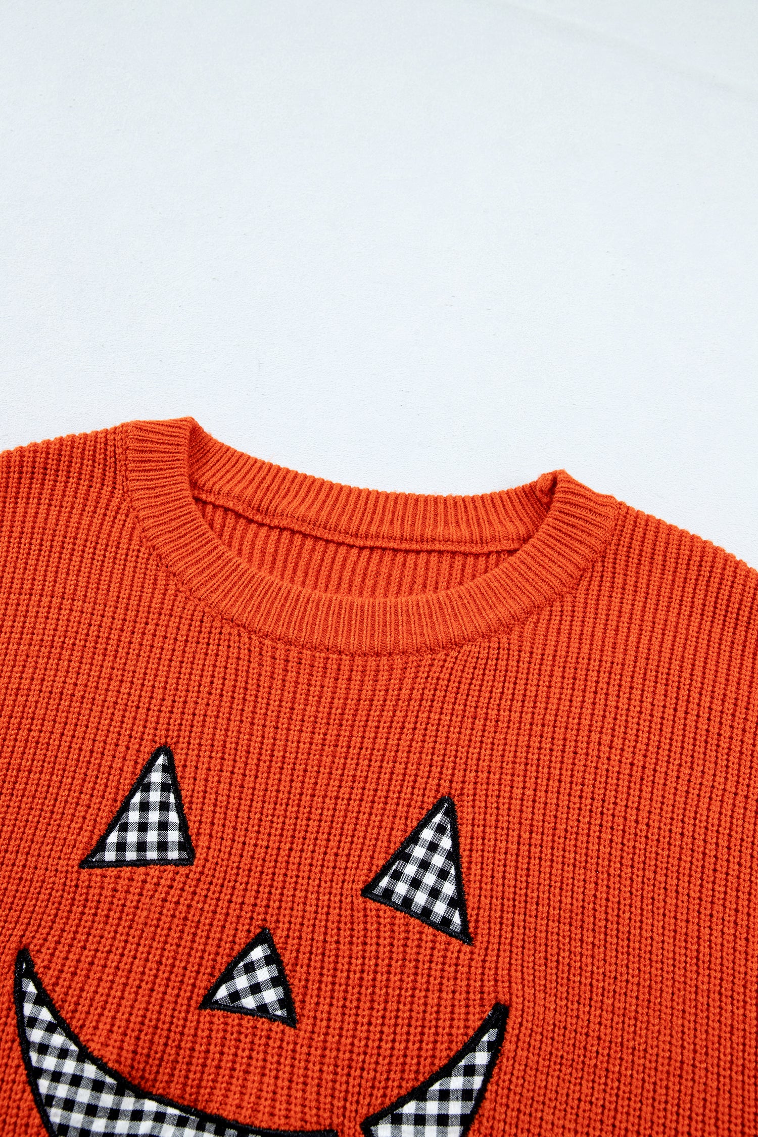 Orange Drop Shoulder Long Sleeve Round Neck Halloween Sweater-Sweaters & Cardigans/Sweaters-[Adult]-[Female]-2022 Online Blue Zone Planet
