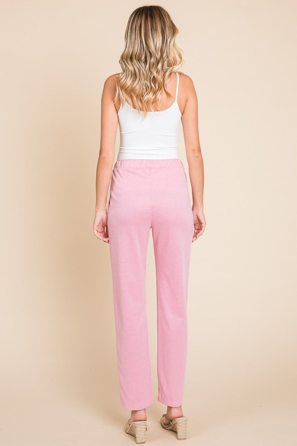 Culture Code Full Size Pin Tuck Detail Slim Pants-BOTTOMS SIZES SMALL MEDIUM LARGE-[Adult]-[Female]-2022 Online Blue Zone Planet