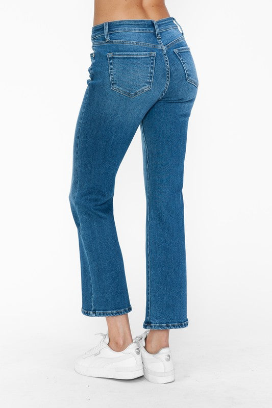 Blue Zone Planet | bytos Full Size Cat's Whiskers Mid Rise Ankle Jeans-BOTTOMS SIZES SMALL MEDIUM LARGE-[Adult]-[Female]-2022 Online Blue Zone Planet