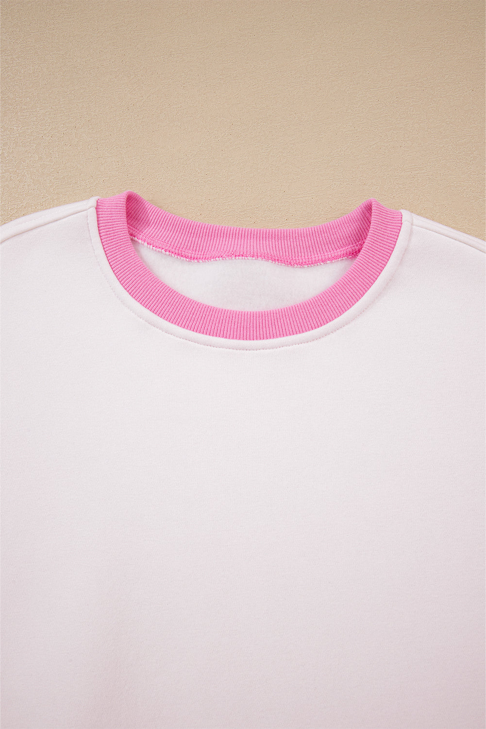 Strawberry Pink Color Block Pullover and Lace-up Elastic Waist Shorts Set-Two Piece Sets/Short Sets-[Adult]-[Female]-2022 Online Blue Zone Planet