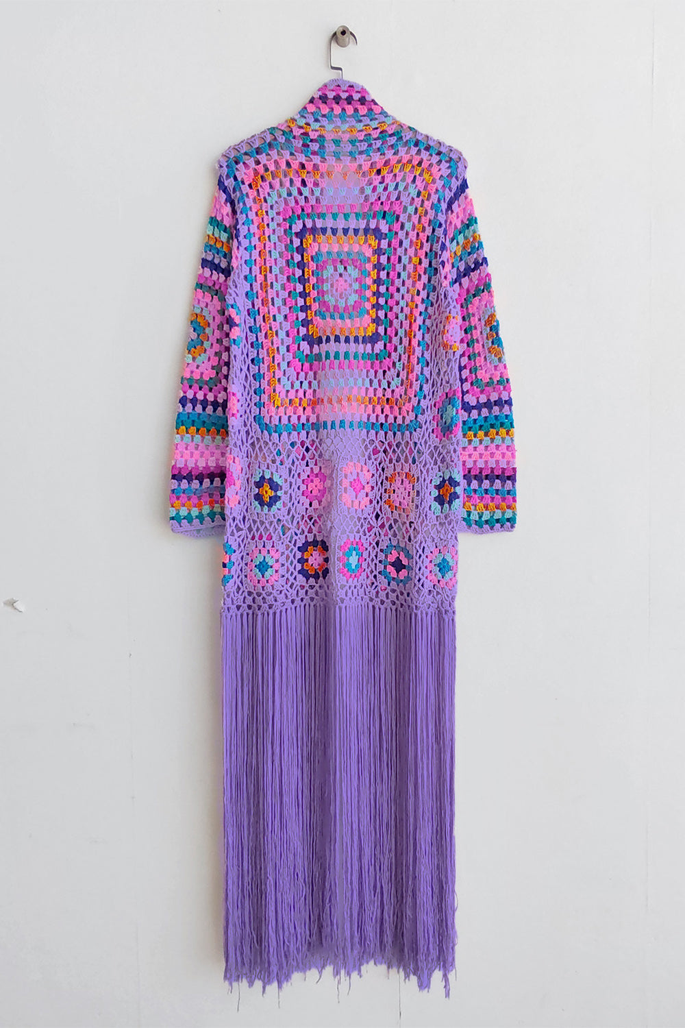 Fringe Tied Long Sleeve Cardigan-TOPS / DRESSES-[Adult]-[Female]-2022 Online Blue Zone Planet